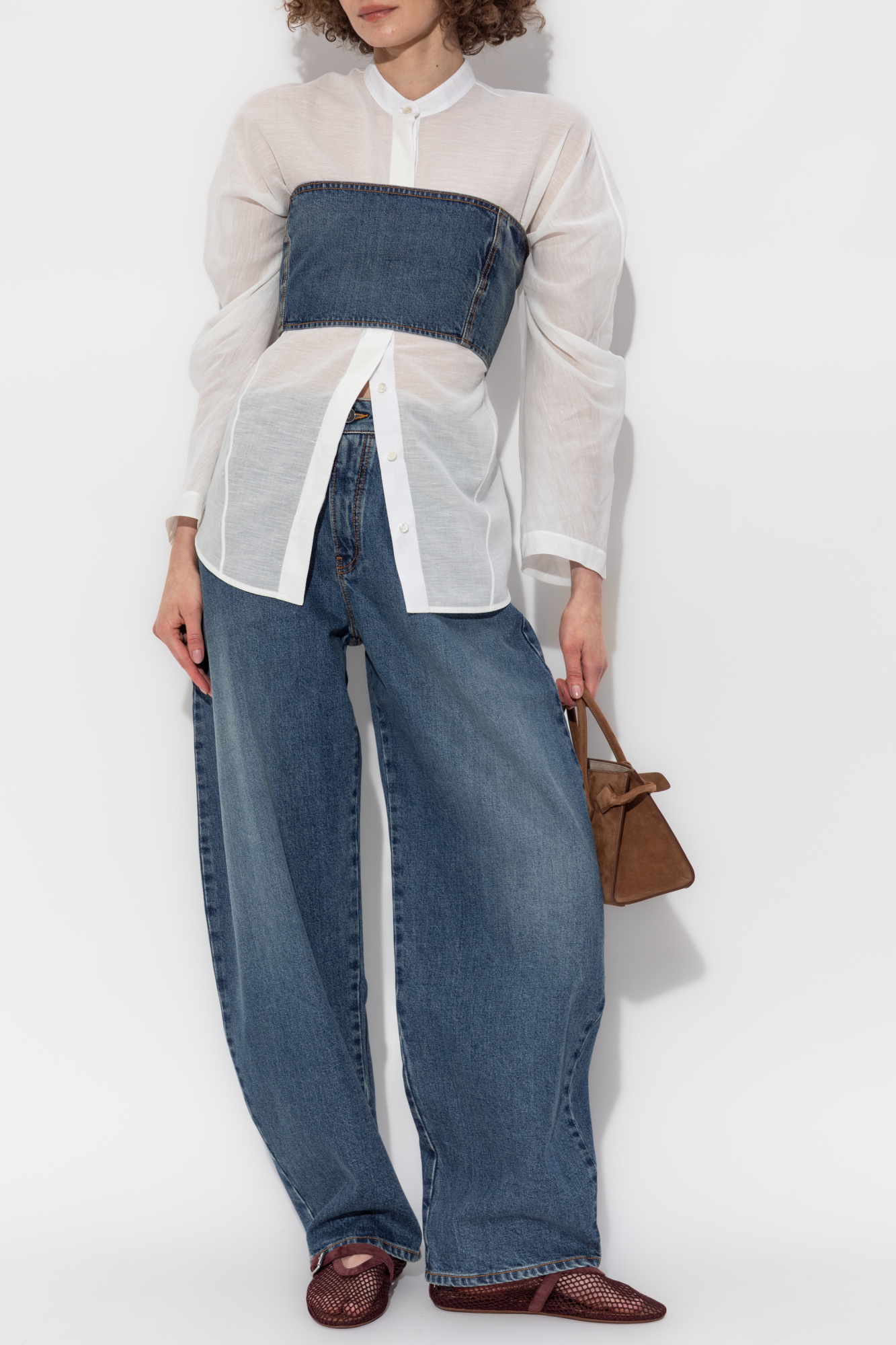 Tシャツ・カットソー ALAIA FW25 CURVED SHIRT (AA9C0988D004B 505) ALAIA(アライア) Tシャツ・カットソー(レディース) - 海外通販の
